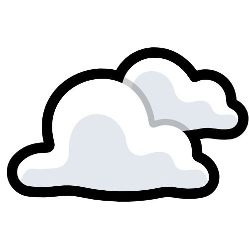 two white cumulus clouds